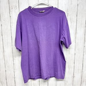 Vtg Top Unisex Sz Large Purple Virginia Embossed Crewneck Short Sleeve Tee Shirt